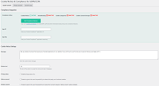 Backend du plugin de Cookie Notice & Compliance for GDPR / CCPA