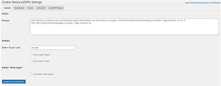 Backend du plugin LUCKY WP COOKIE(GDPR)