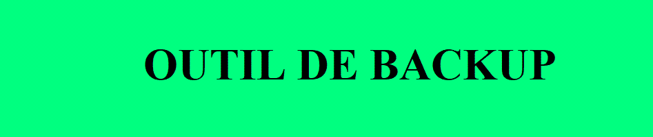 Image outil backup