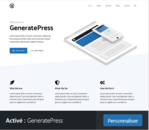 Quand GeneratePress est activé